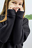 Світшот утеплений для дівчинки зі спущеним рукавом із нашивкою "OR NOT", фото 5