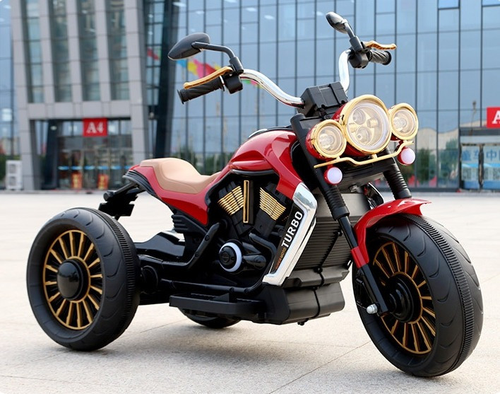 Дитячий електро мотоцикл триколісний на акумуляторі Bambi M 5047 для дітей 3-8 років червоний