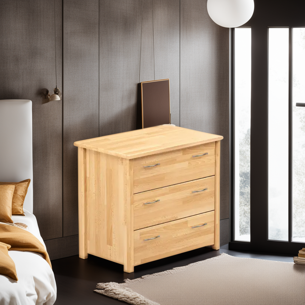 Дерев'яний комод із натурального бука з трьома шухлядами Тесса 102 Щит комфорт, фото 1