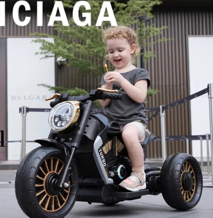 Дитячий електро мотоцикл триколісний на акумуляторі Bambi M 5048 для дітей 3-8 років чорний