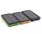 Повербанк сонячна батарея 10000 mAh з 2 USB-портами Портативна батарея зі світлодіодною підсвіткою + Подарунок, фото 2