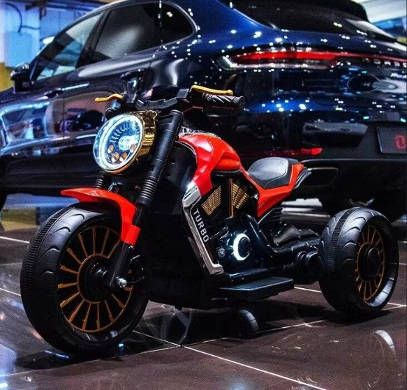 Дитячий електро мотоцикл триколісний на акумуляторі Bambi M 5048 для дітей 3-8 років червоний, фото 1