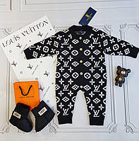 Дитячий теплий в'язаний чоловічок  Louis Vuitton , ромпер для новонароджених