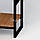 Стелаж металевий у стилі ЛОФТ 6 полиць дерев'яних коричневий, фото 3