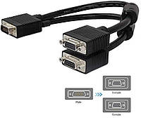 Разветвитель VGA (M) - 2*VGA (F), ICZI Premium Splitter (IZCB-A11) кабель 0.3м черный