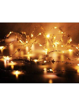 Гірлянда із золотими намистинами та зірочками, на батарейках, 2 м, 20 LED ZABI-5 G-Rich