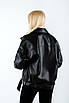 Куртка косуха оверсайз чорна 2255 S (2000000112688), фото 4
