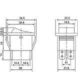 Перемикач клавішний KCD4-203A1 чорний без фіксації, ON-OFF-ON під отвір 28x22 мм, фото 8