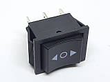 Перемикач клавішний KCD4-203A1 чорний без фіксації, ON-OFF-ON під отвір 28x22 мм, фото 4
