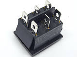 Перемикач клавішний KCD4-203A1 чорний без фіксації, ON-OFF-ON під отвір 28x22 мм, фото 6