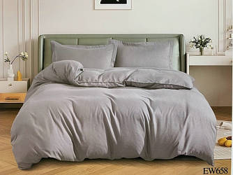 Постільна білизна однотонна полісатин полуторна ELWAY EW658 Сірий