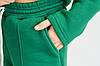 Костюм для дівчинки утеплений турецька тринитка на флісі кофта реглан і штани палацо-колір темно-зелений, фото 6