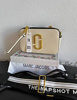 Женская сумка Marc Jacobs Light Beige Premium (бежевая) модная маленькая сумочка для девушки Gi91028 тренд