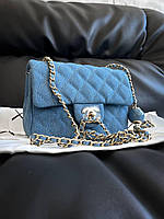 Женская подарочная сумка клатч Chanel (синяя) art0329 стильная сумочка на декоративной цепочке для девушки