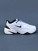 Мужские кроссовки Nike M2K Tekno White/Black (белые с чёрным) качественные спортивные кроссы PD7109 тренд