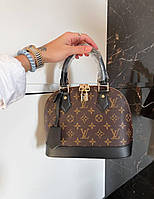 Женская сумка Louis Vuitton Alma Brown (коричневая) модная стильная изящная мини сумочка Gi4115 тренд