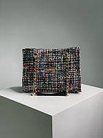 Женская сумка подарочная Chanel Textile Tote Bag Tweed Vakko (черная) KIS04051 стильная с короткими ручками