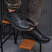 Мужские кроссовки Adidas Cloudfoam Termo (чёрные монохром) водоотталкивающие надежные кроссы еврозима 2471