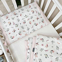 Комплект постільної білизни для дитячого ліжка поплін Метелики рожеві