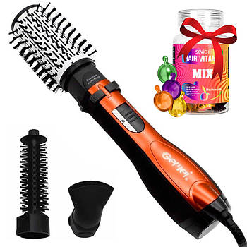 Фен-стайлер для волосся Gemei GM 4828 + Подарунок Капсули для волосся Sevich / Фен-щітка з насадками