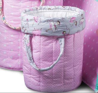 Корзина для детских игрушек 50*40 см из хлопка розовая, тканевая корзина для хранения игрушек для девочки - фото 2 - id-p2004759772