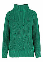 Женский свитер - вязаный под горло оверсайз, зеленый Volcano L