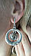 Срібні сережки-підвіски з моховим агатом, фото 2