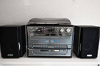 Вініловий програвач, музичний центр, стереосистема Auna 386 CD FM USB з колонками, грамофон для вінілових плат