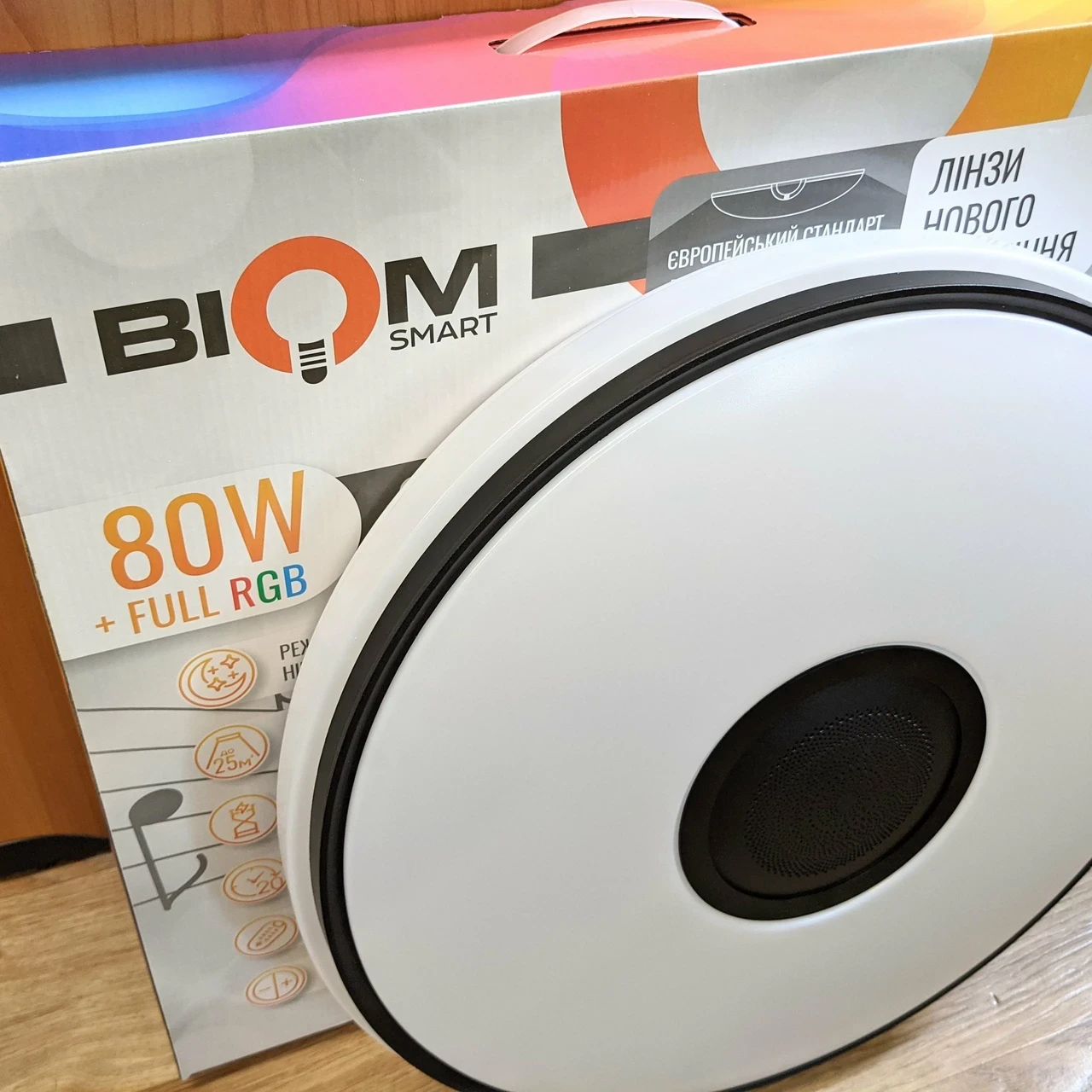 LED світильник Biom Smart 80W SML-R28-80-M-FRGB 3000-6000K+FULL RGB з д/в музичний BT - фото 4 - id-p2004718891