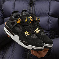 Женские кроссовки Nike Air Jordan Retro 4 Royalty (чёрные) стильные красивые спортивные кроссы I1154