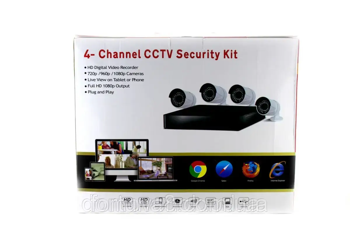 Комплект відеоспостереження UKC DVR CAD D001 KIT 2MP +4 камери