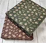 Коробка для віночків та декоративних виробів 360*360*120 бурий картон з зеленим новорічним прінтом, фото 2