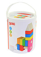Goki Конструктор деревянный Строительные блоки (розовый) E-vce - Знак Качества