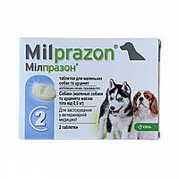Милпразон для маленьких собак и щенков 2таб KRKA Milprazon антигельминтик широкого спектра действия