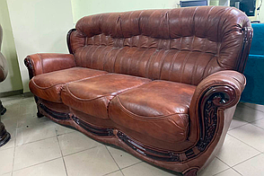 Шкіряний диван Джозеф коричневий Розпродаж