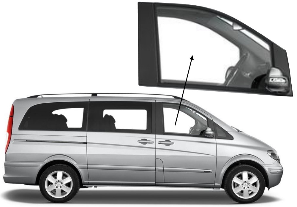 Бічне скло Mercedes Viano 2003-2014 передніх дверей праве, фото 1