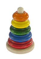 Nic Пирамидка деревянная классическая разноцветная E-vce - Знак Качества