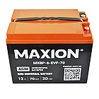 Акумулятор промисловий Maxion AGM 12V 70Ah L+ (BP-6 EVF 70), фото 2