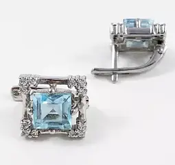 Сережки срібні з топазом Е-499