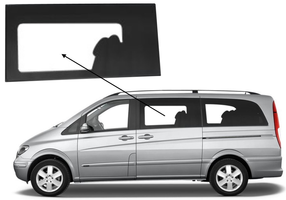 Бічне скло Mercedes Viano 2003-2014 салону переднє ліве, фото 1