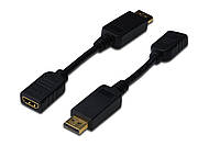 Digitus DisplayPort to HDMI (AM/AF) 0.15m Black E-vce - Знак Качества