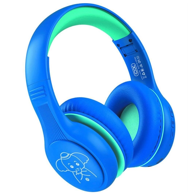 Дитячі бездротові накладні повнорозмірні Bluetooth навушники XO BE26 Сині, фото 1