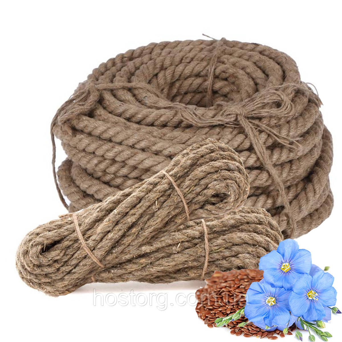 Канат льонпеньковий 8 мм для декорування інтер'єру 50 м
