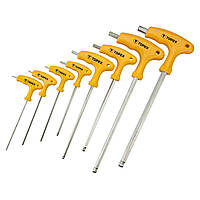 Topex Ключи шестигранные, набор 8 ед., 2-10 мм, Т-образная ручка, шарообразный наконечник, длинные E-vce -