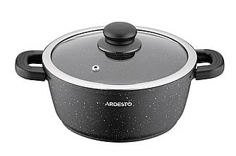 Каструля зі скляною кришкою Ardesto Gemini Anzio, 2.5л, алюміній, чорний