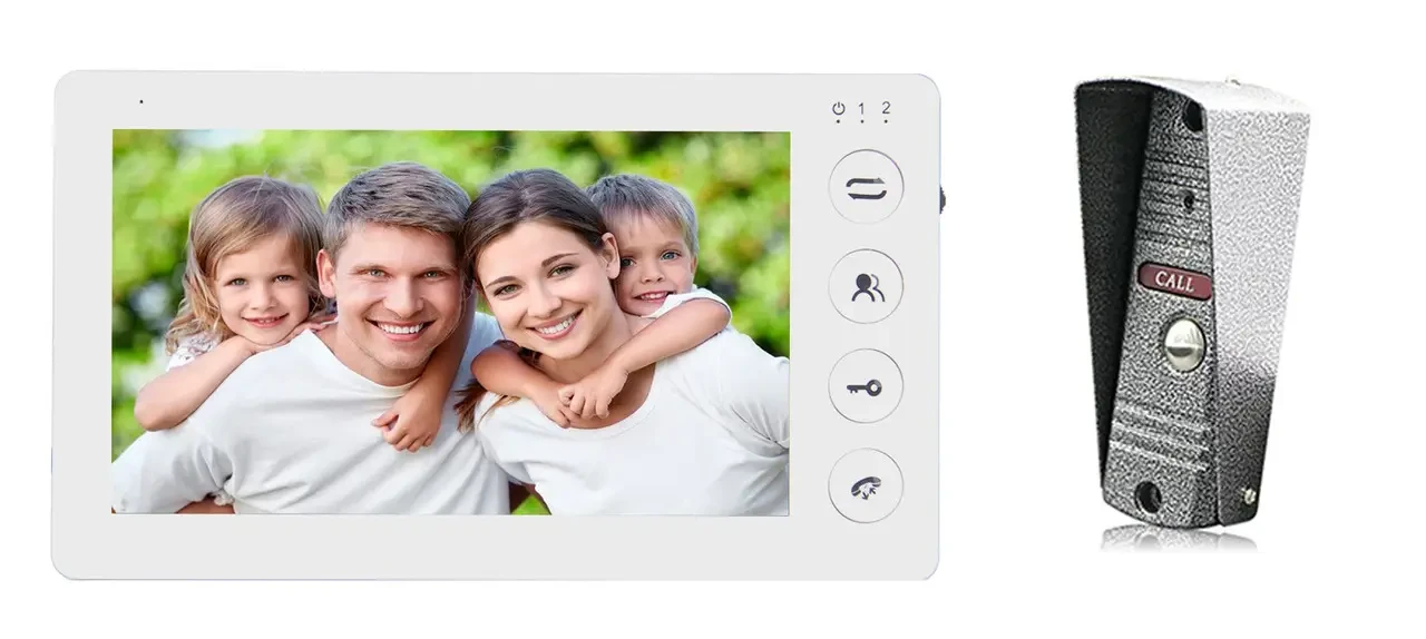 Комплект домофону 7 дюймів з панеллю виклику SEVEN DP-7574 Kit white