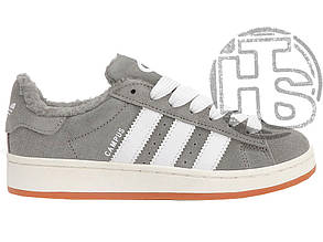 Жіночі кросівки Adidas Campus Grey White (с мехом) HQ8707