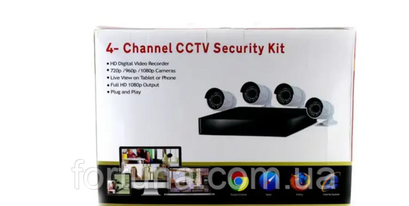 Комплект відеоспостереження UKC DVR CAD D001 KIT 2MP +4 камери