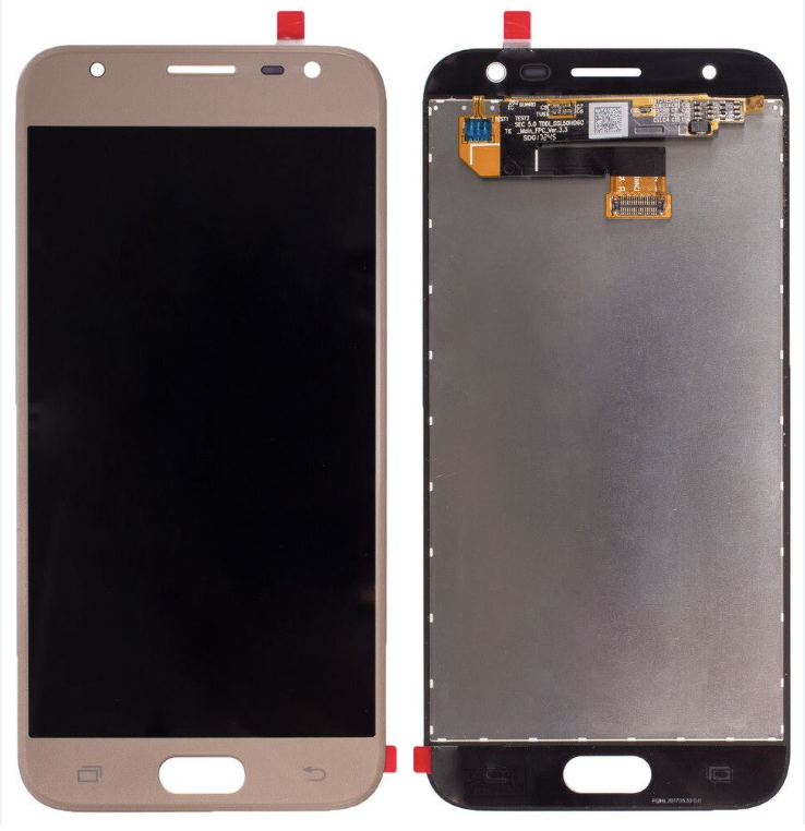 Дисплей (екран) для Samsung J330F Galaxy J3 (2017) + тачскрин, золотистий, оригінал, переклеєне скло