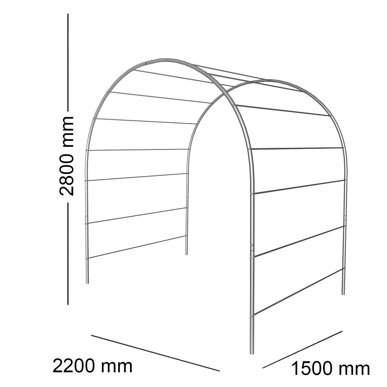 Опора для рослин Арка садова 2800*2200*1500 (D24)